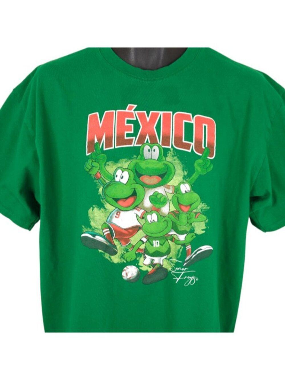 Senor Frogs Mexico T Shirt Mens Size XL Green Soccer Travel Destination Tee
